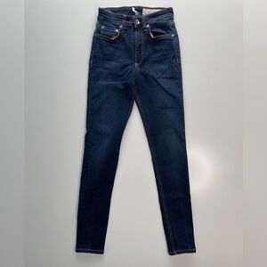 RAG & BONE Nina High-Rise Ankle Skinny Jean Womens 23 (22x26.5) Dark Blue Carmen